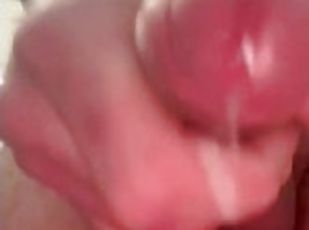 Smooth cock stroking until facial