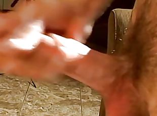 Hung jock Jacob Wright masturbates while smoking cigars solo