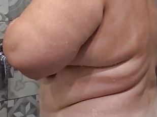 Bbw Step Mother Mature Granny takes a shower. Awesome naked fat body.