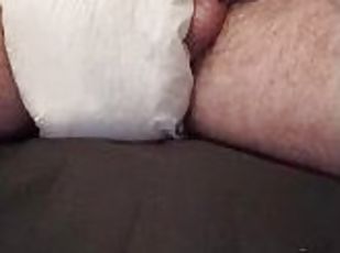 Squishing my diaper and jerking off