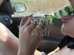 Turkish woman hitchhiker ate ice cream and my dick / Türk kad?n otostopçu dondurma ve aletimi yedi