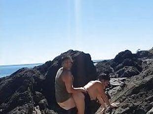 Wife getting fucked on beach and creampied