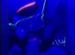 Blowjob with blacklight UV fun British couple bbw