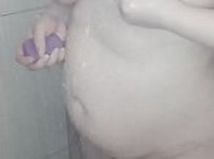 soaping up my sexy body, my big milky tits and my big ass